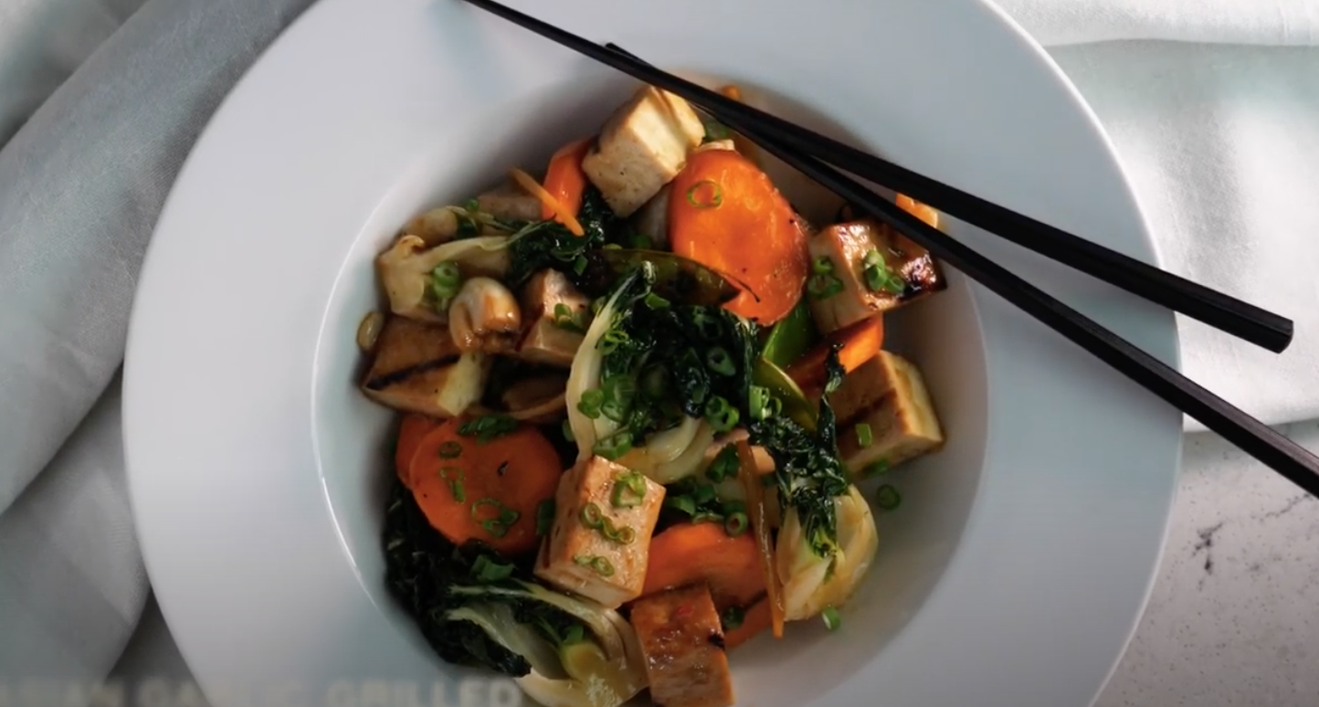 Asian Garlic Grilled Tofu Vegetable Stir-Fry BBQ Recipe - Arnies Appliances