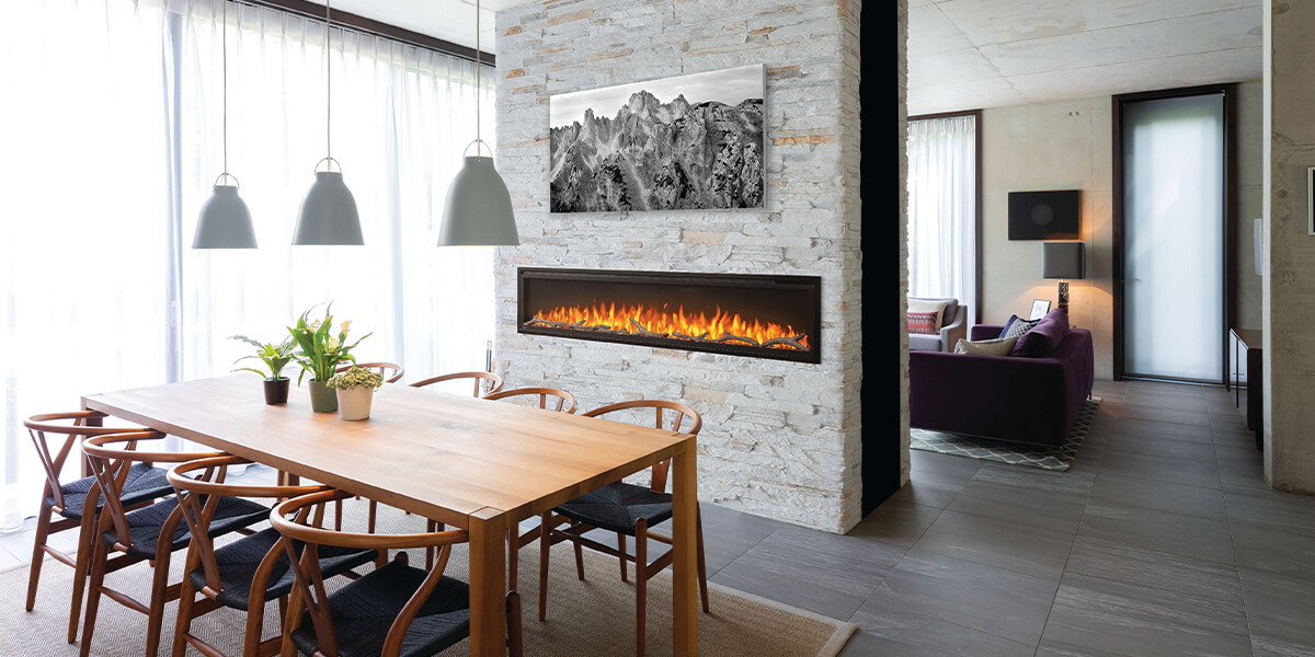 electric fireplace for dining room